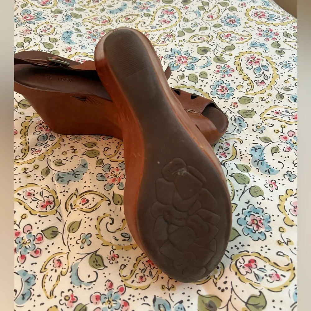 Kork-Ease Felicia Peep Toe Sling Back Brown Wedges - Picture 4 of 4